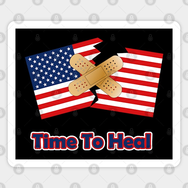 Time To Heal American Flag Bipartisan Magnet by Mindseye222